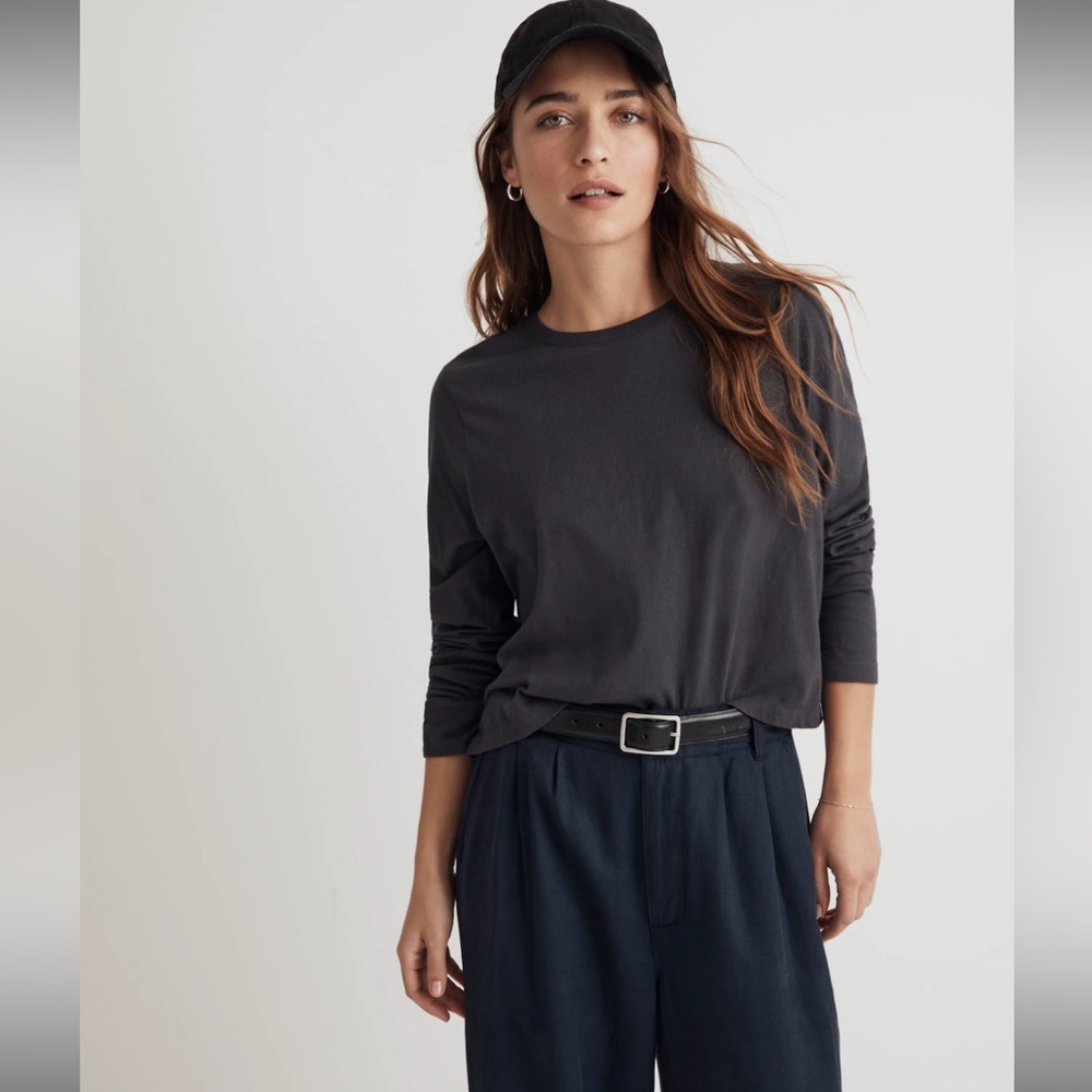 Madewell Softfade Cotton Boxy Crop Long-Sleeve Tee